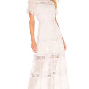 TULAROSA tiered white maxi dress